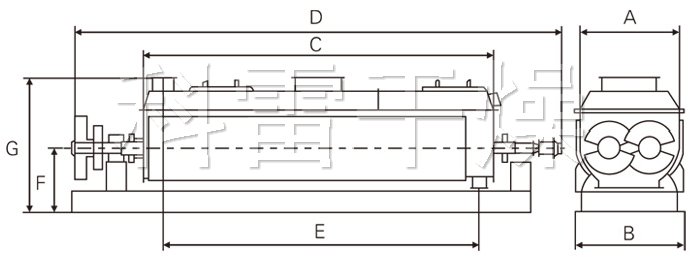 空心槳葉干燥機(jī)結(jié)構(gòu)示意圖 空心槳葉干燥機(jī)結(jié)構(gòu)示意圖